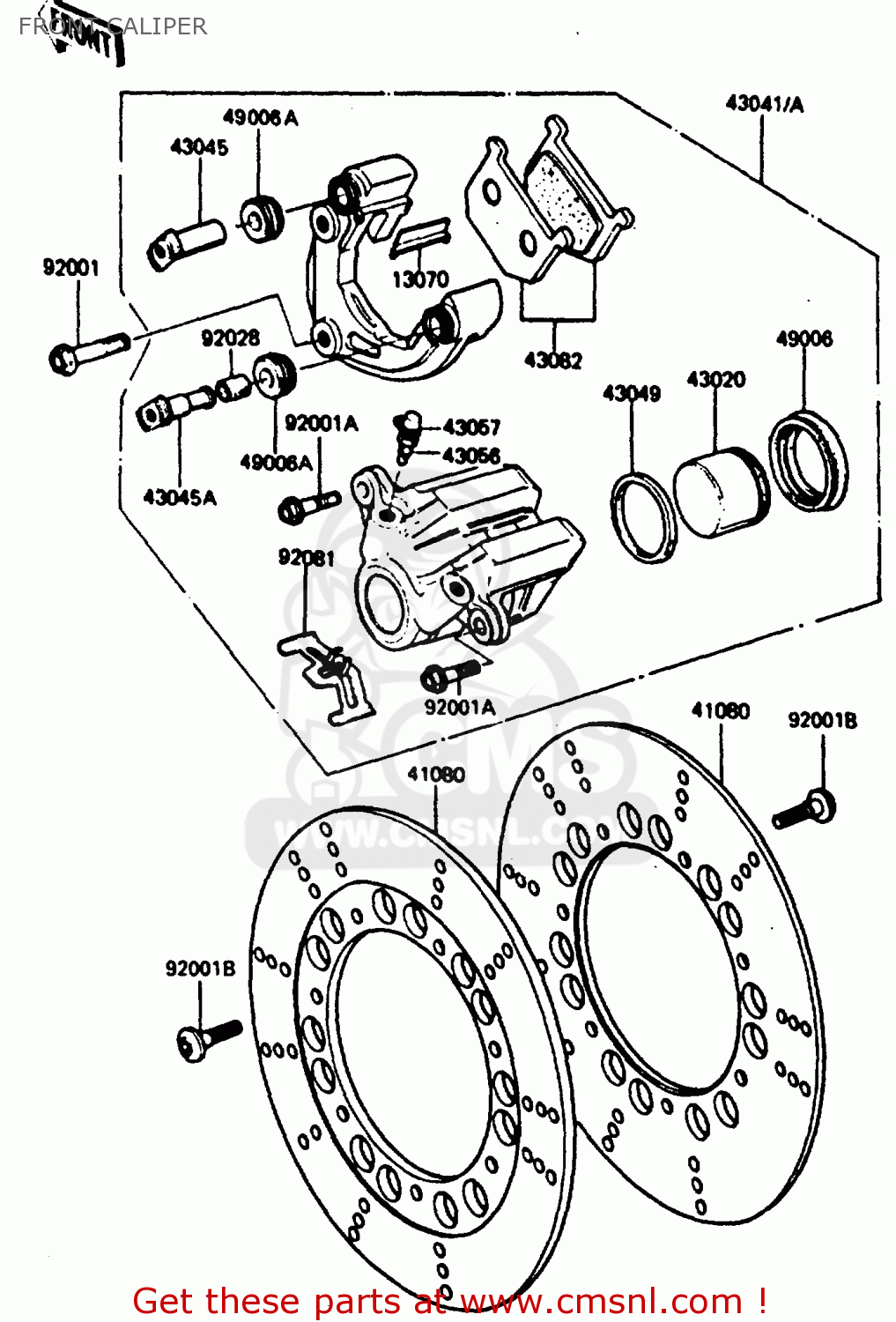 FRONT CALIPER Z750P5 1987 UNITED KINGDOM / MPH