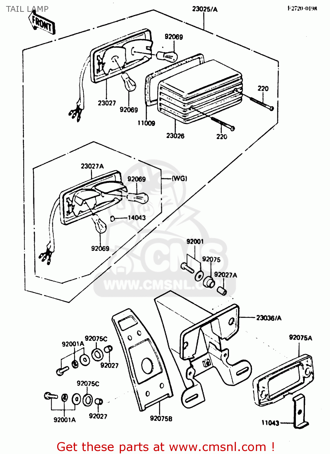 TAIL LAMP Z750P5 1987 UNITED KINGDOM / MPH