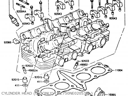 CYLINDER HEAD (UK ONLY) (KZ750NE020535~) - Z750P5 1987 UNITED KINGDOM / MPH