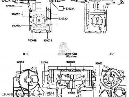 CRANKCASE BOLT PATTERN - Z750P5 1987 UNITED KINGDOM / MPH