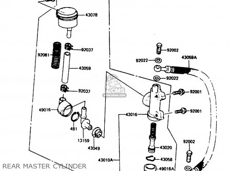 REAR MASTER CYLINDER - Z750P5 1987 UNITED KINGDOM / MPH