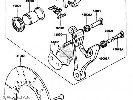 REAR CALIPER - Z750P5 1987 UNITED KINGDOM / MPH