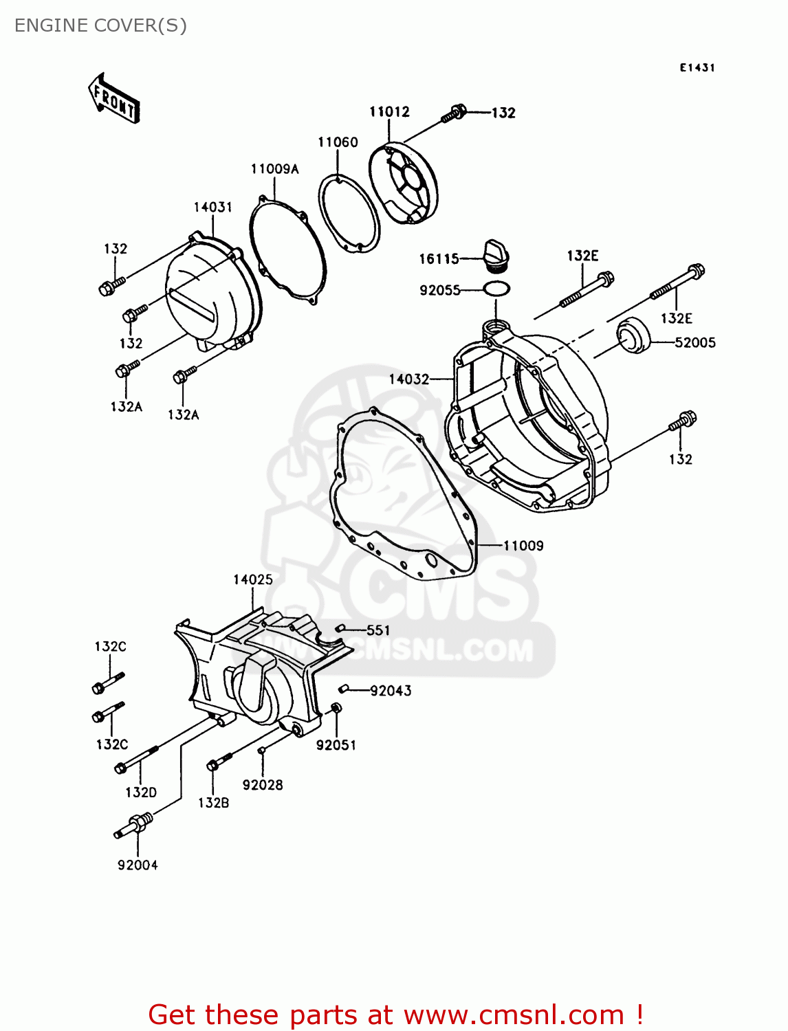 ENGINE COVER(S) Z750P7 GT750 1992 EUROPE UK