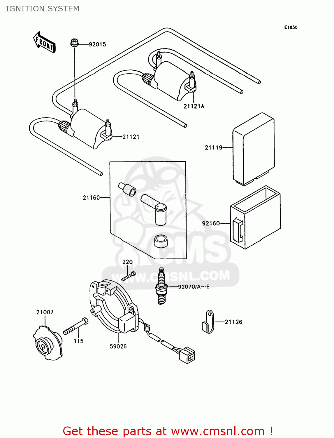 IGNITION SYSTEM Z750P7 GT750 1992 EUROPE UK