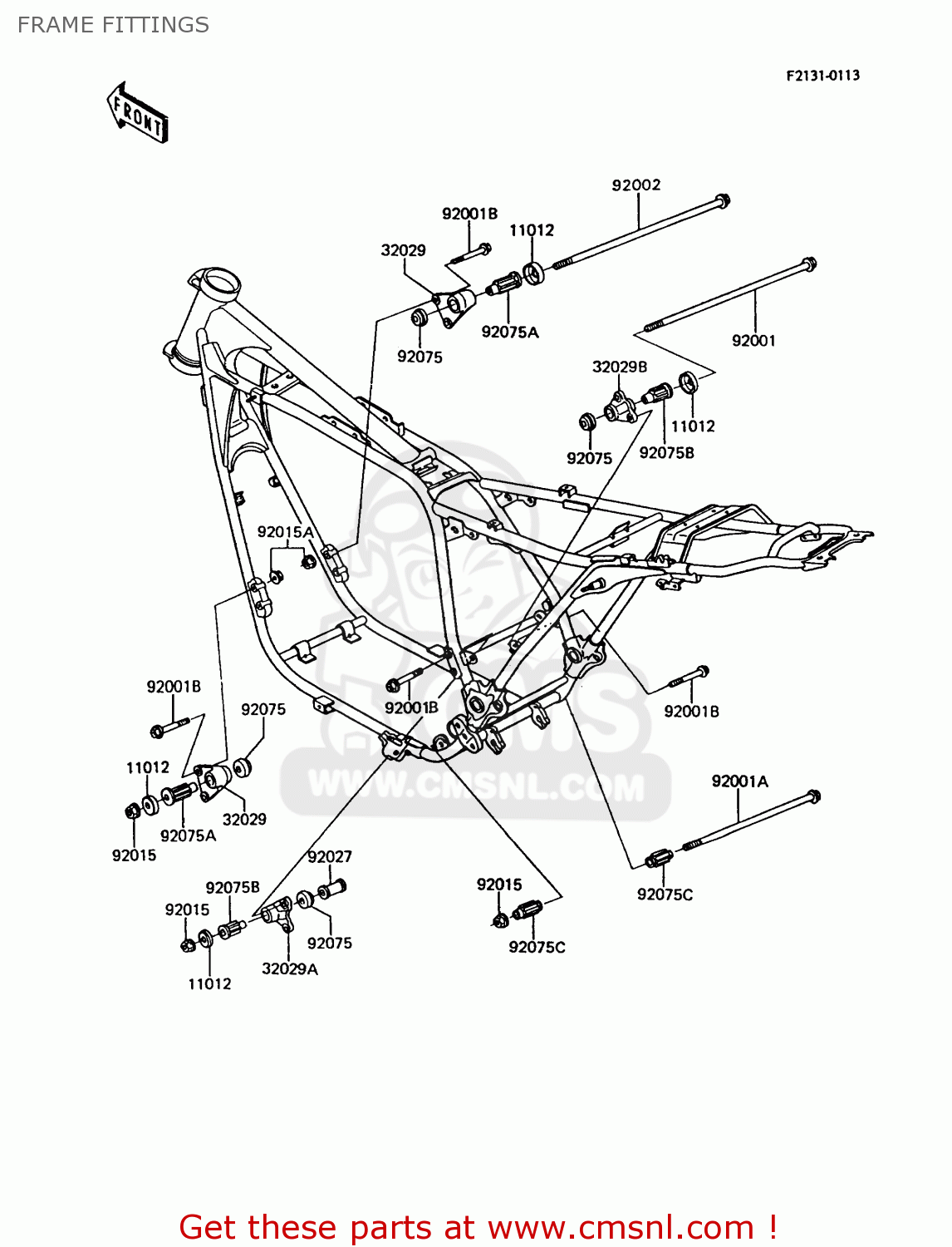FRAME FITTINGS Z750P7 GT750 1992 EUROPE UK