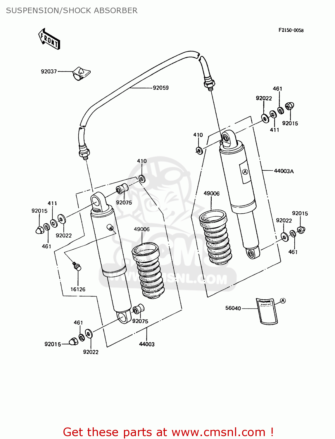 SUSPENSION/SHOCK ABSORBER Z750P7 GT750 1992 EUROPE UK