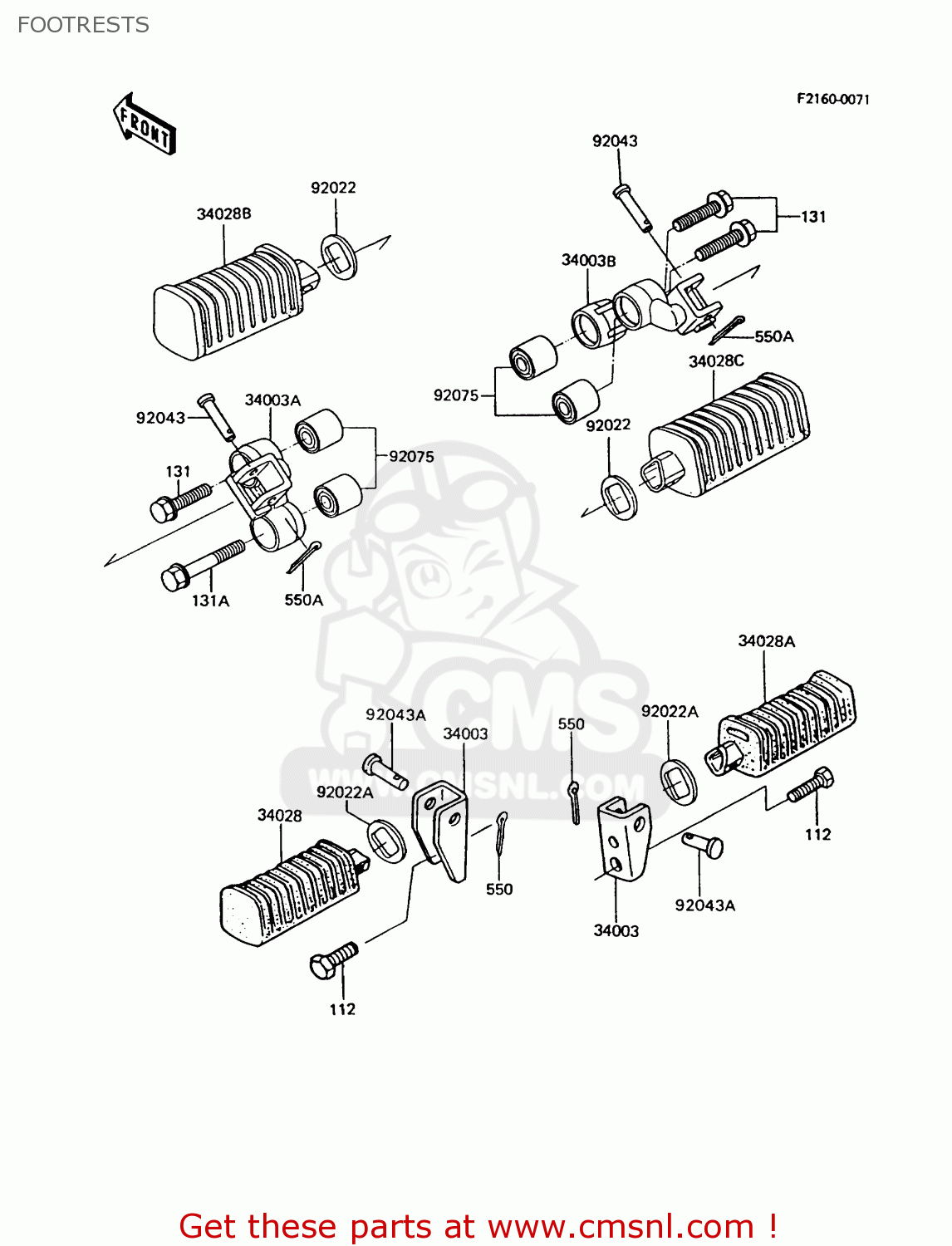 FOOTRESTS Z750P7 GT750 1992 EUROPE UK