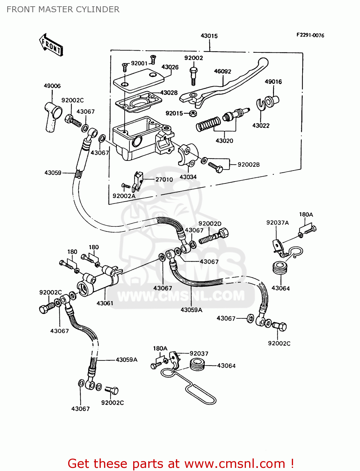 FRONT MASTER CYLINDER Z750P7 GT750 1992 EUROPE UK