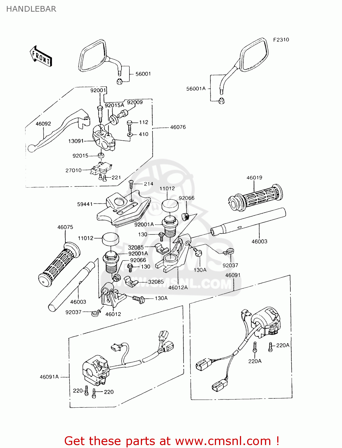 HANDLEBAR Z750P7 GT750 1992 EUROPE UK