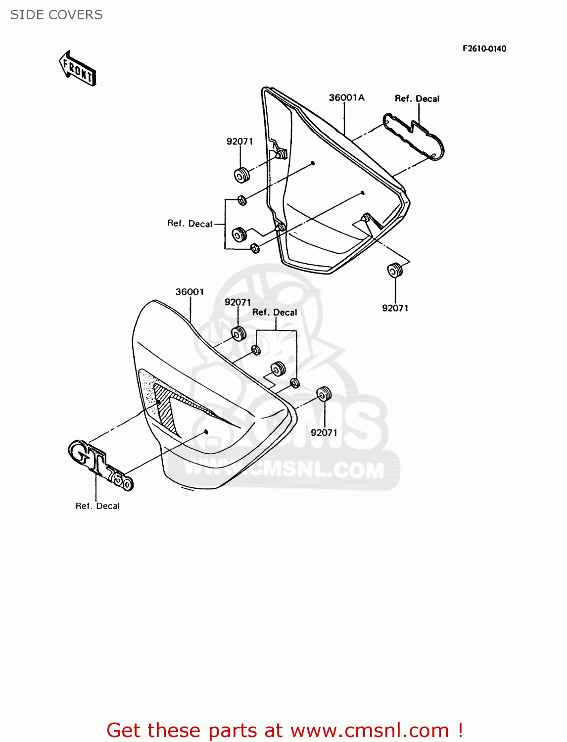SIDE COVERS Z750P7 GT750 1992 EUROPE UK