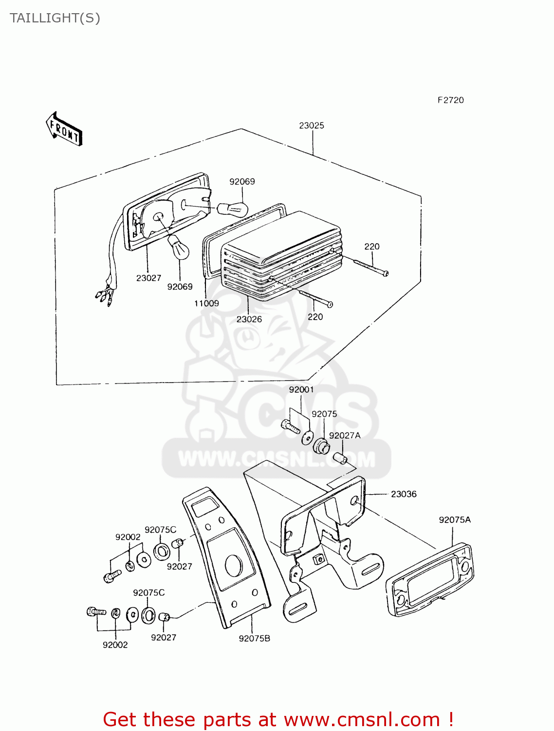 TAILLIGHT(S) Z750P7 GT750 1992 EUROPE UK
