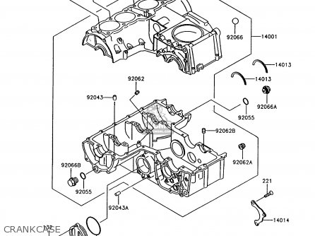 CRANKCASE - Z750P7 GT750 1992 EUROPE UK