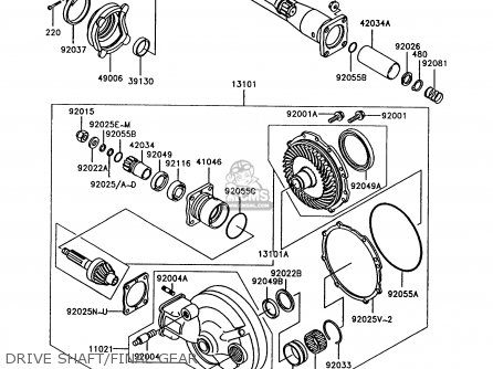 DRIVE SHAFT/FINAL GEAR - Z750P7 GT750 1992 EUROPE UK