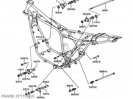 FRAME FITTINGS - Z750P7 GT750 1992 EUROPE UK