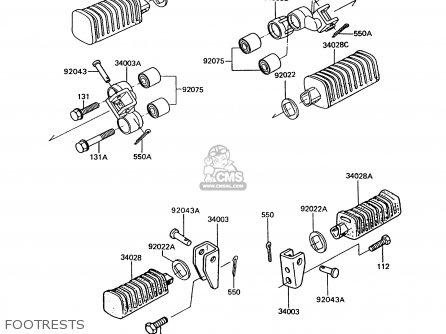 FOOTRESTS - Z750P7 GT750 1992 EUROPE UK