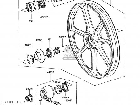 FRONT HUB - Z750P7 GT750 1992 EUROPE UK