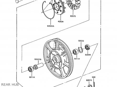 REAR HUB - Z750P7 GT750 1992 EUROPE UK