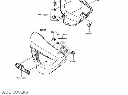 SIDE COVERS - Z750P7 GT750 1992 EUROPE UK