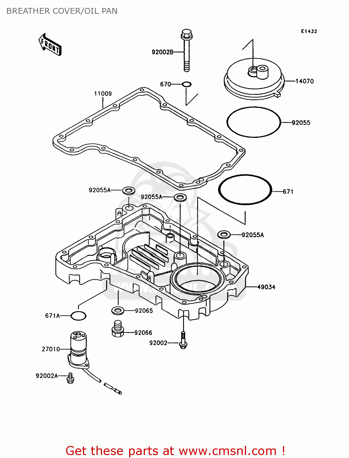 BREATHER COVER/OIL PAN Z750P9 GT750 1994 UNITED KINGDOM
