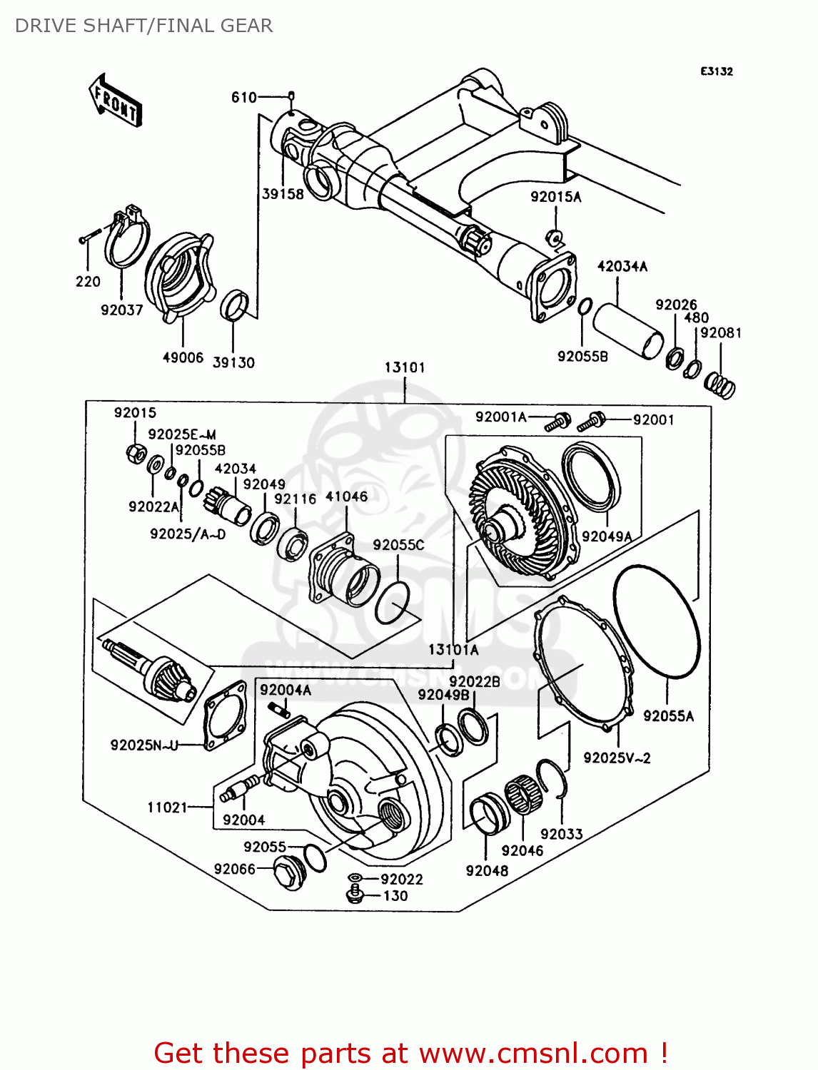 DRIVE SHAFT/FINAL GEAR Z750P9 GT750 1994 UNITED KINGDOM
