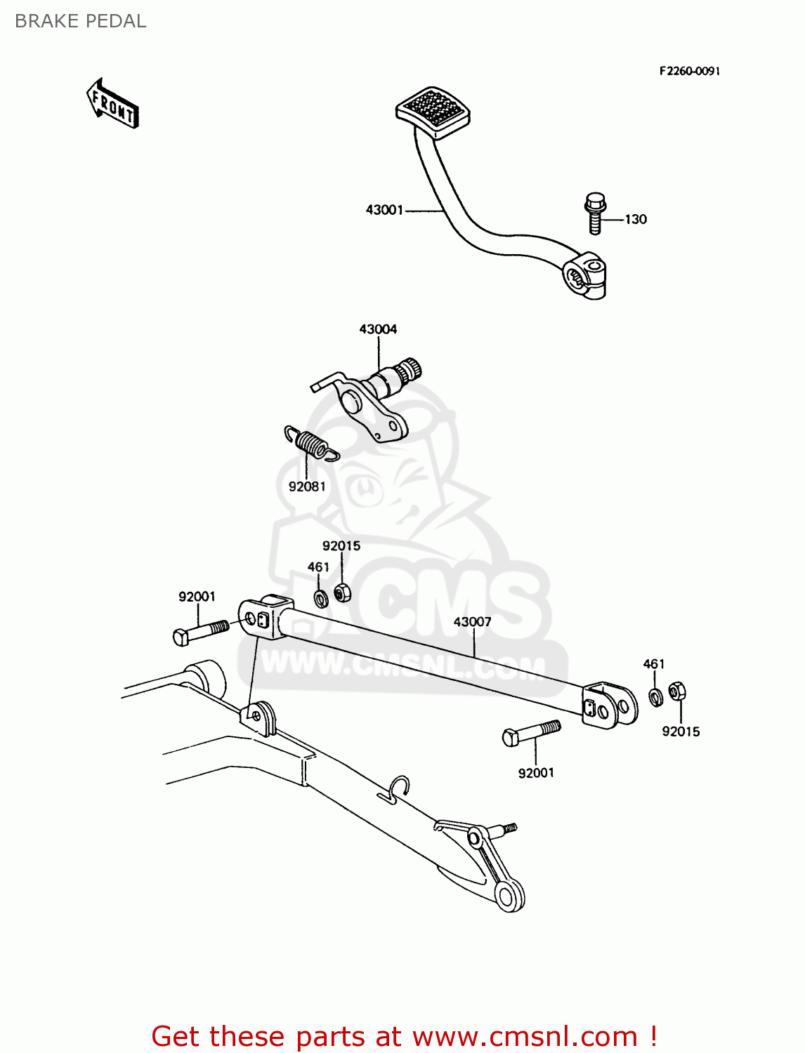 BRAKE PEDAL Z750P9 GT750 1994 UNITED KINGDOM