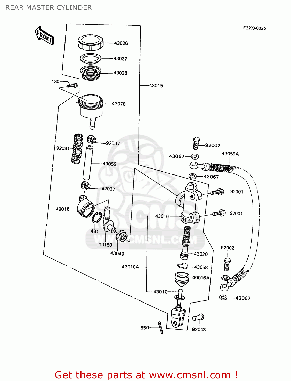 REAR MASTER CYLINDER Z750P9 GT750 1994 UNITED KINGDOM