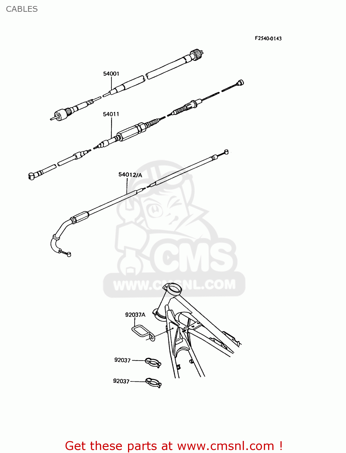 CABLES Z750P9 GT750 1994 UNITED KINGDOM