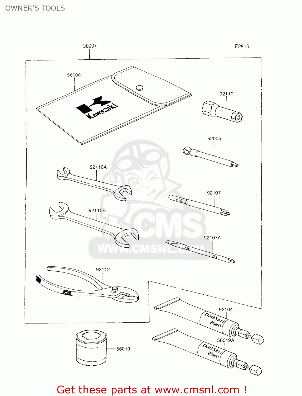 OWNER'S TOOLS Z750P9 GT750 1994 UNITED KINGDOM