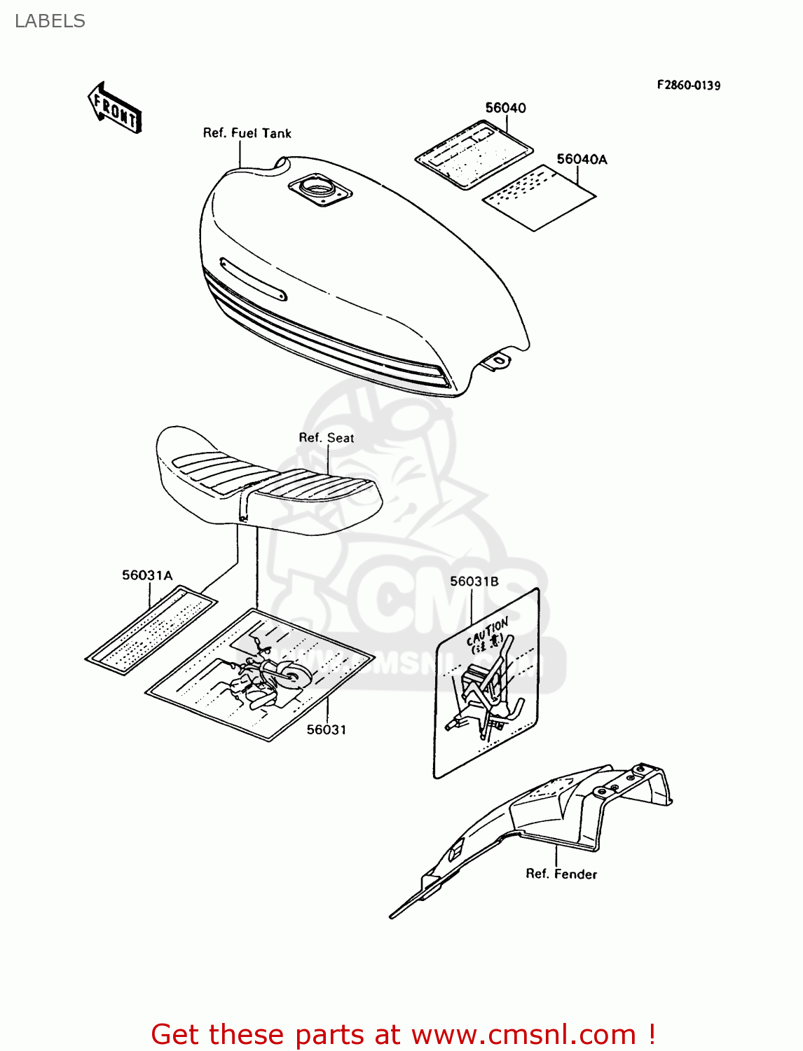 LABELS Z750P9 GT750 1994 UNITED KINGDOM