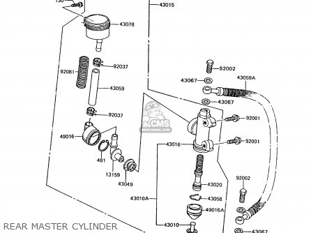 REAR MASTER CYLINDER - Z750P9 GT750 1994 UNITED KINGDOM