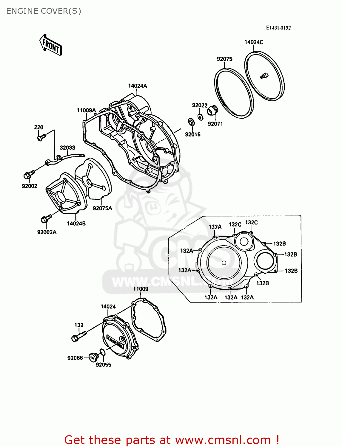 ENGINE COVER(S) ZG1000A1 1000GTR 1986 EUROPE FR UK FG GR IT NR SD SP ST