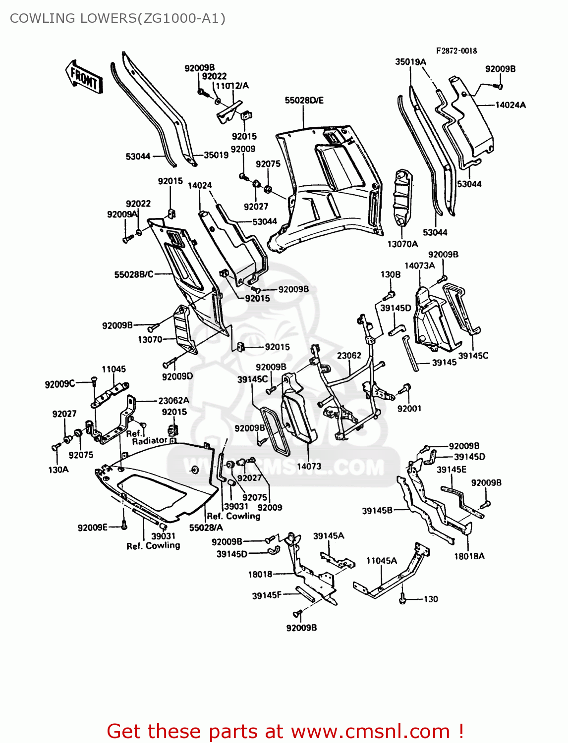 COWLING LOWERS(ZG1000-A1) ZG1000A1 1000GTR 1986 EUROPE FR UK FG GR IT NR SD SP ST