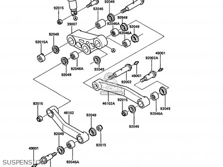 SUSPENSION - ZG1000A1 1000GTR 1986 EUROPE FR UK FG GR IT NR SD SP ST