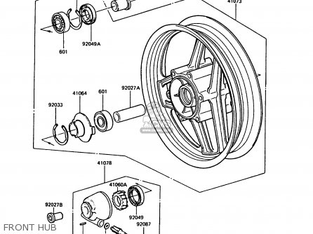 FRONT HUB - ZG1000A1 1000GTR 1986 EUROPE FR UK FG GR IT NR SD SP ST