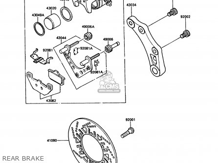REAR BRAKE - ZG1000A1 1000GTR 1986 EUROPE FR UK FG GR IT NR SD SP ST