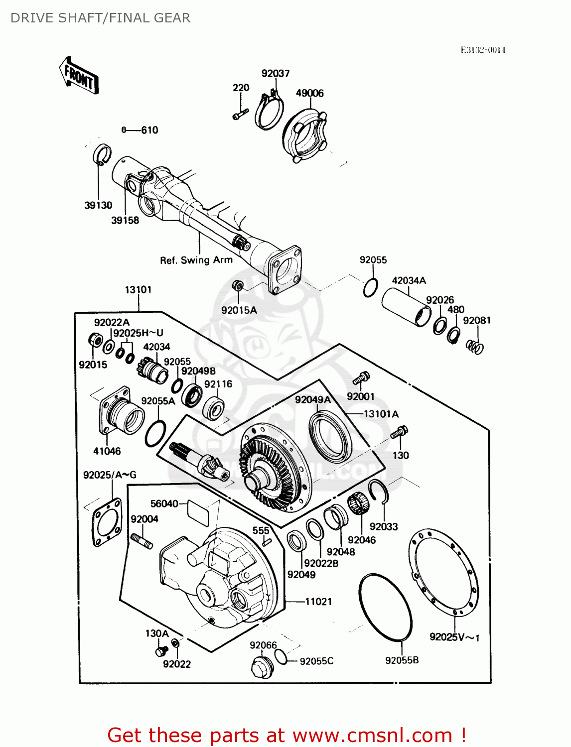 DRIVE SHAFT/FINAL GEAR ZG1000A1 CONCOURS 1986 USA CALIFORNIA CANADA