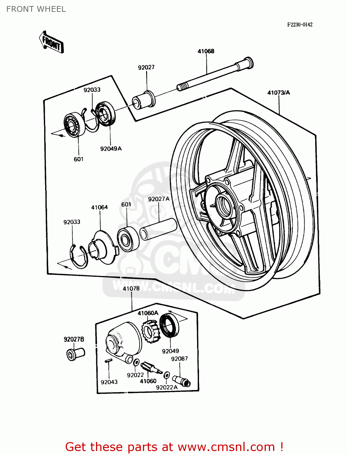 FRONT WHEEL ZG1000A1 CONCOURS 1986 USA CALIFORNIA CANADA