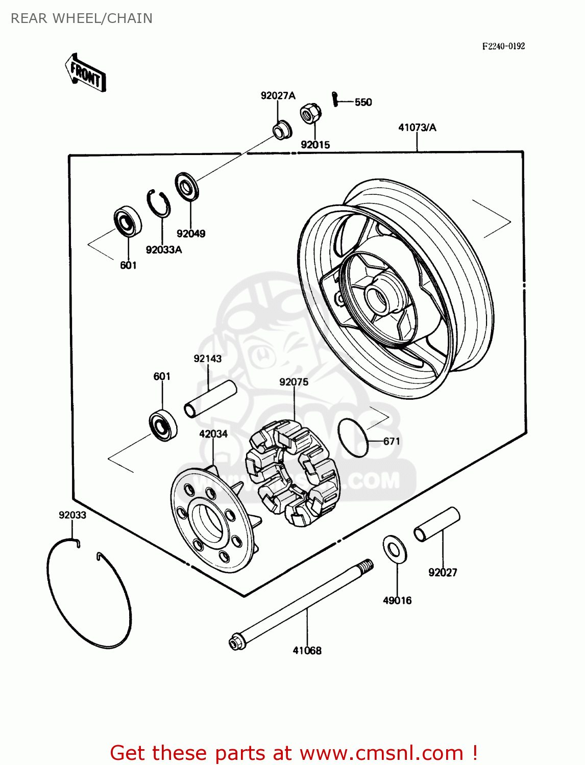 REAR WHEEL/CHAIN ZG1000A1 CONCOURS 1986 USA CALIFORNIA CANADA