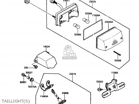 TAILLIGHT(S) - ZG1000A1 CONCOURS 1986 USA CALIFORNIA CANADA