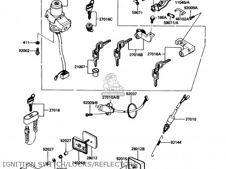 IGNITION SWITCH/LOCKS/REFLECTORS - ZG1000A1 CONCOURS 1986 USA CALIFORNIA CANADA