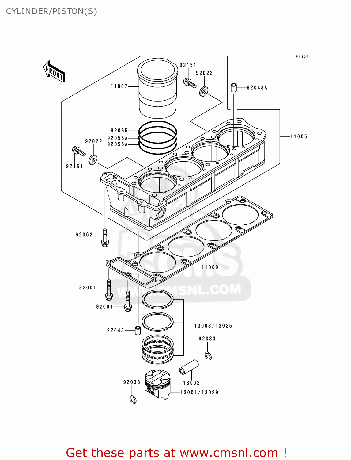 CYLINDER/PISTON(S) ZG1000A10 CONCOURS 1995 USA CALIFORNIA CANADA