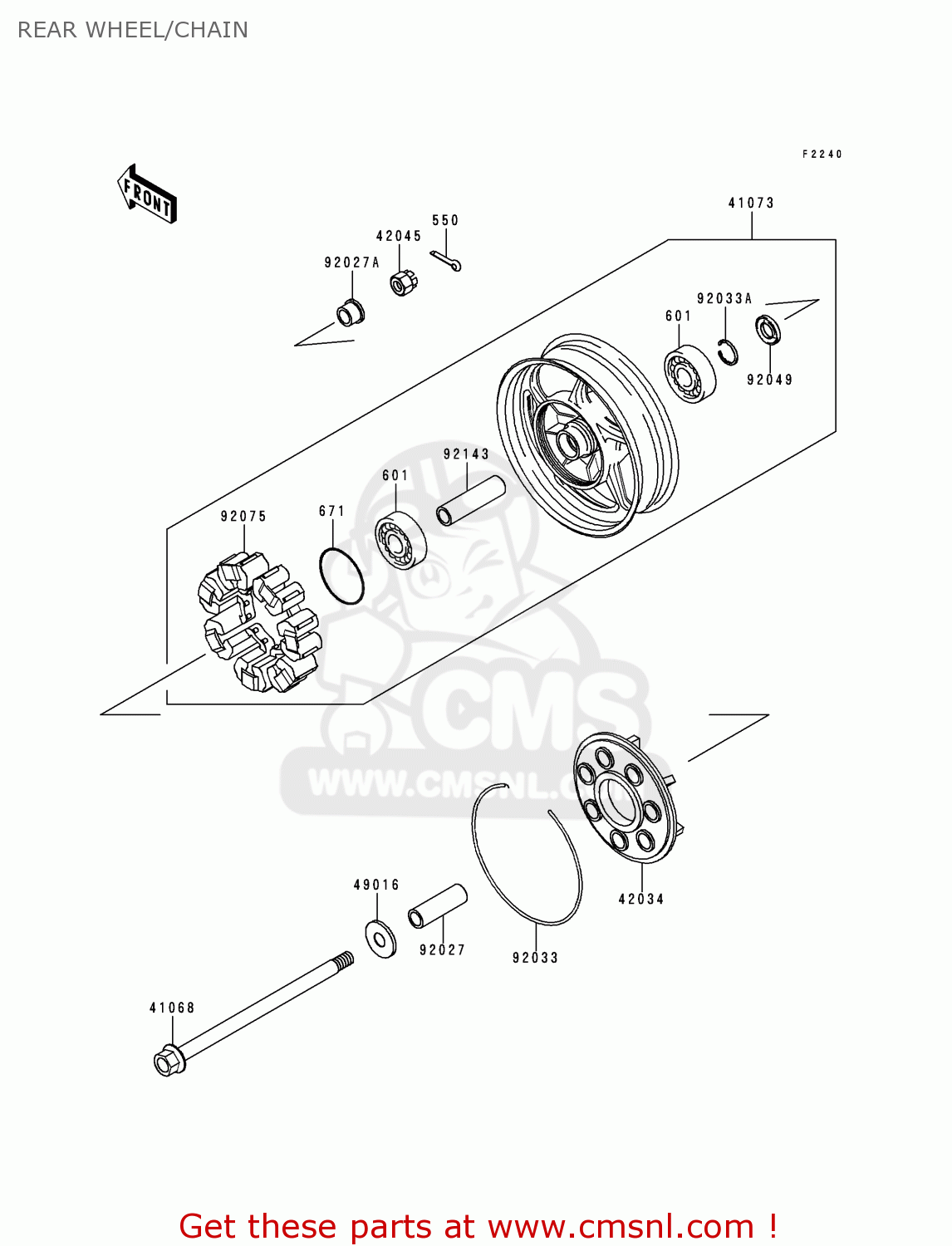 REAR WHEEL/CHAIN ZG1000A10 CONCOURS 1995 USA CALIFORNIA CANADA