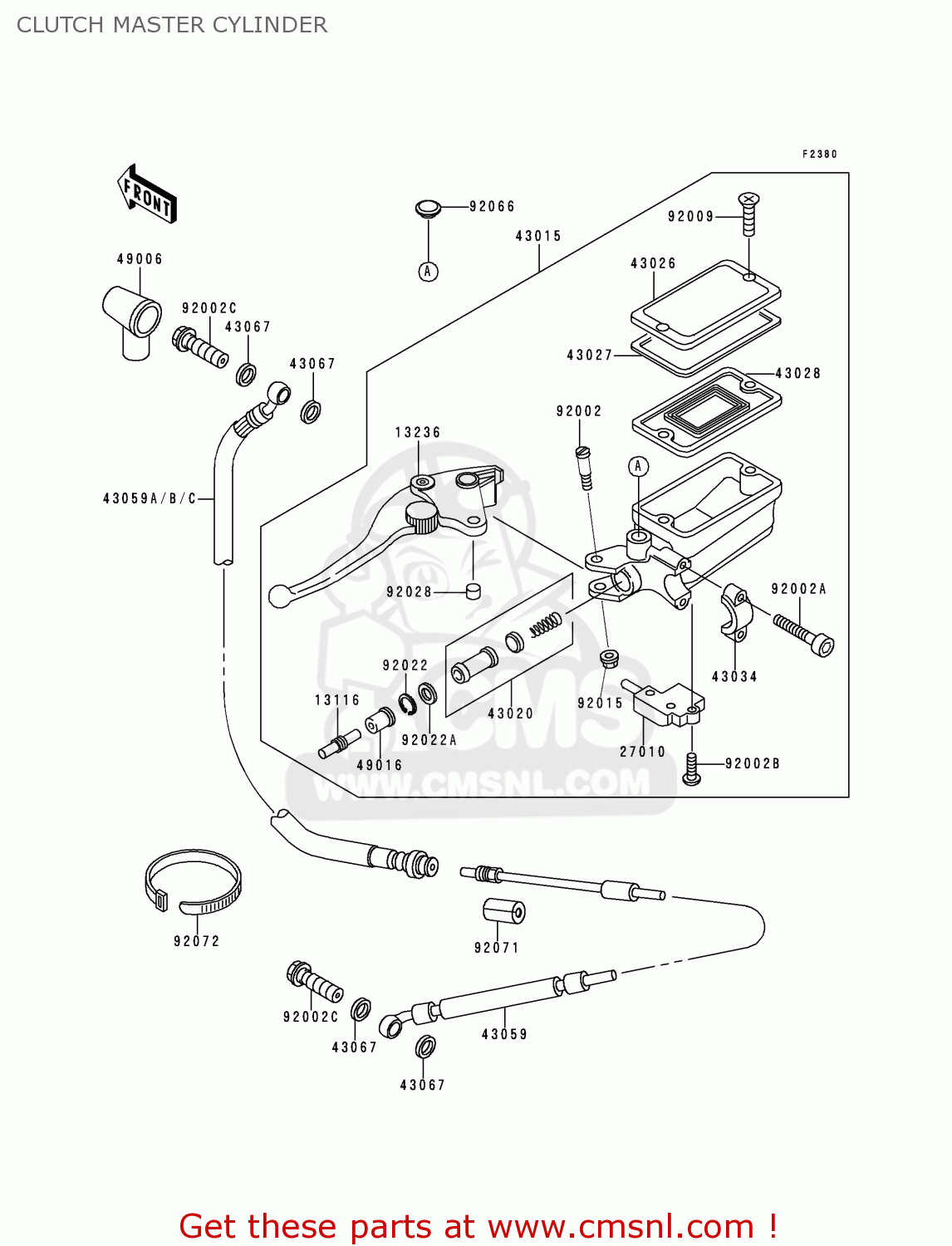 CLUTCH MASTER CYLINDER ZG1000A10 CONCOURS 1995 USA CALIFORNIA CANADA