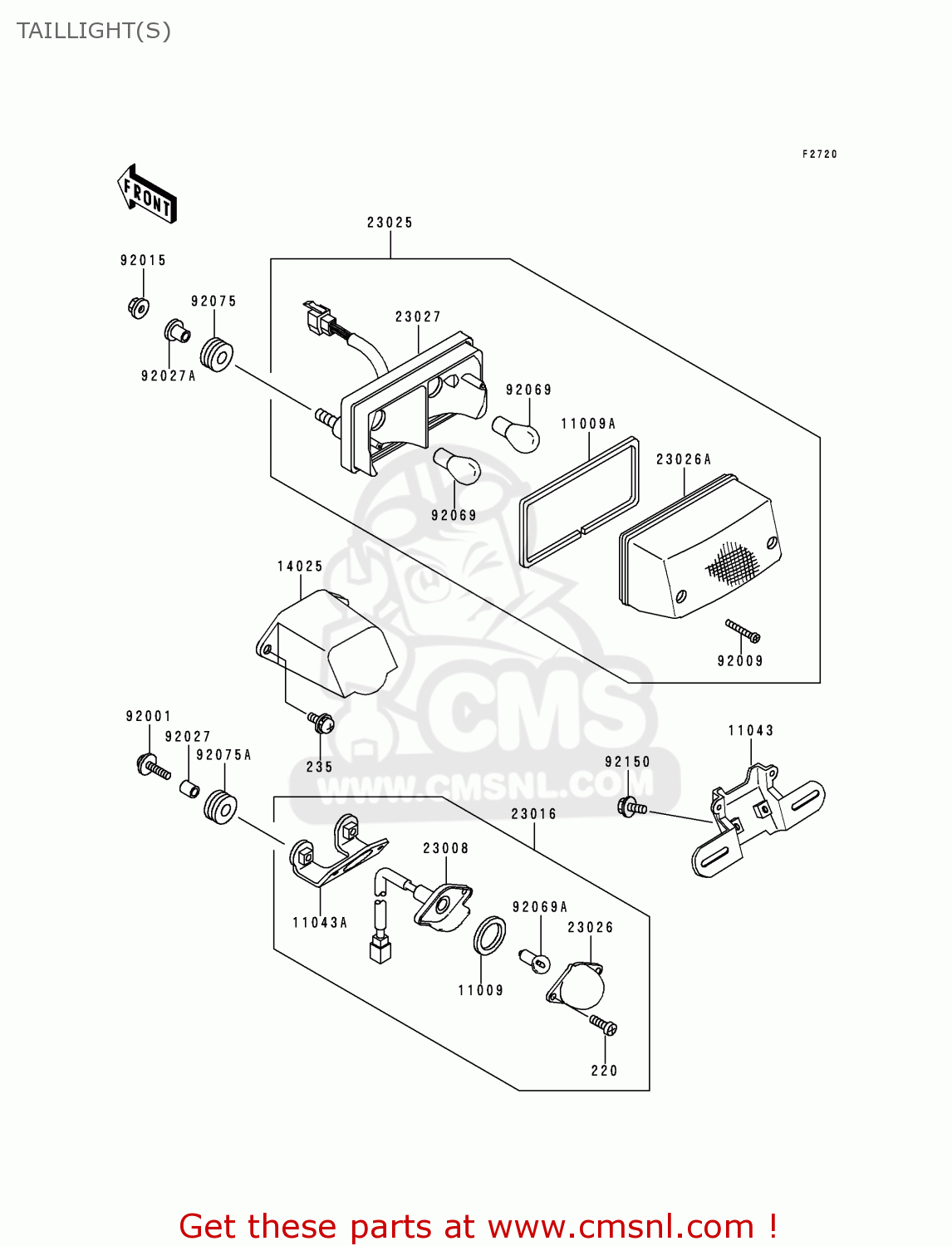 TAILLIGHT(S) ZG1000A10 CONCOURS 1995 USA CALIFORNIA CANADA