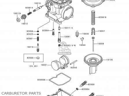 CARBURETOR PARTS - ZG1000A10 CONCOURS 1995 USA CALIFORNIA CANADA