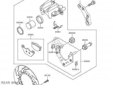 REAR BRAKE - ZG1000A10 CONCOURS 1995 USA CALIFORNIA CANADA