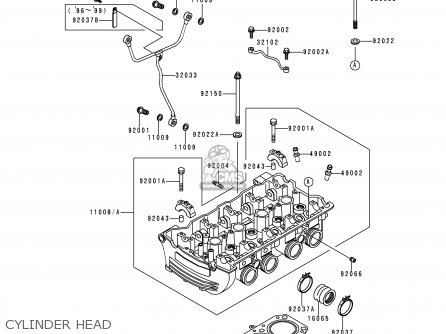 CYLINDER HEAD - ZG1000A11 1000GTR 1996 FRANCE NL FG IT ST