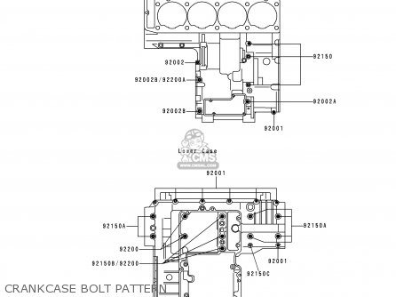 CRANKCASE BOLT PATTERN - ZG1000A11 1000GTR 1996 FRANCE NL FG IT ST