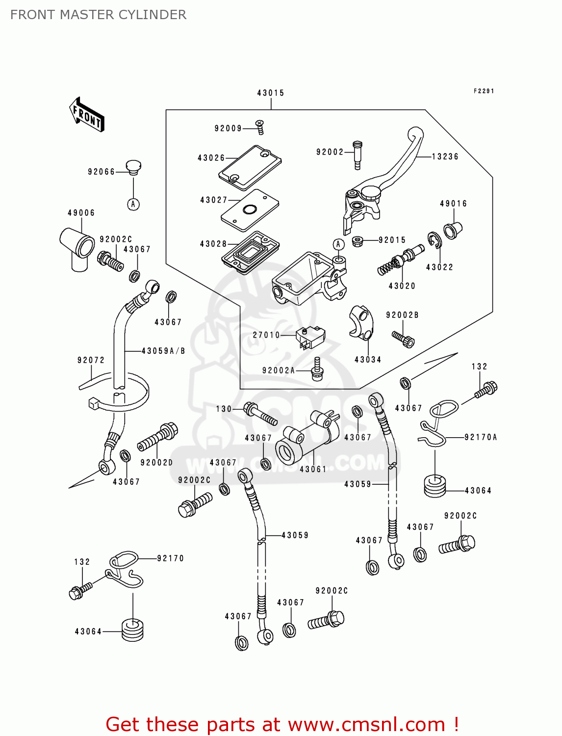 FRONT MASTER CYLINDER ZG1000A11 CONCOURS 1996 CANADA
