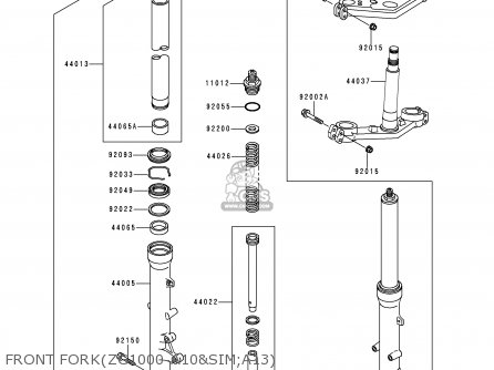 FRONT FORK(ZG1000-A10&SIM;A13) - ZG1000A11 CONCOURS 1996 CANADA